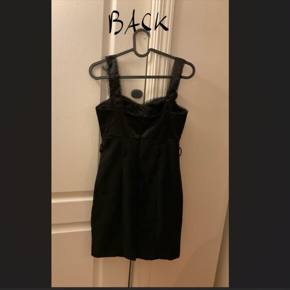 Seductions little black dress with lace trim US S - Picture 2 of 4